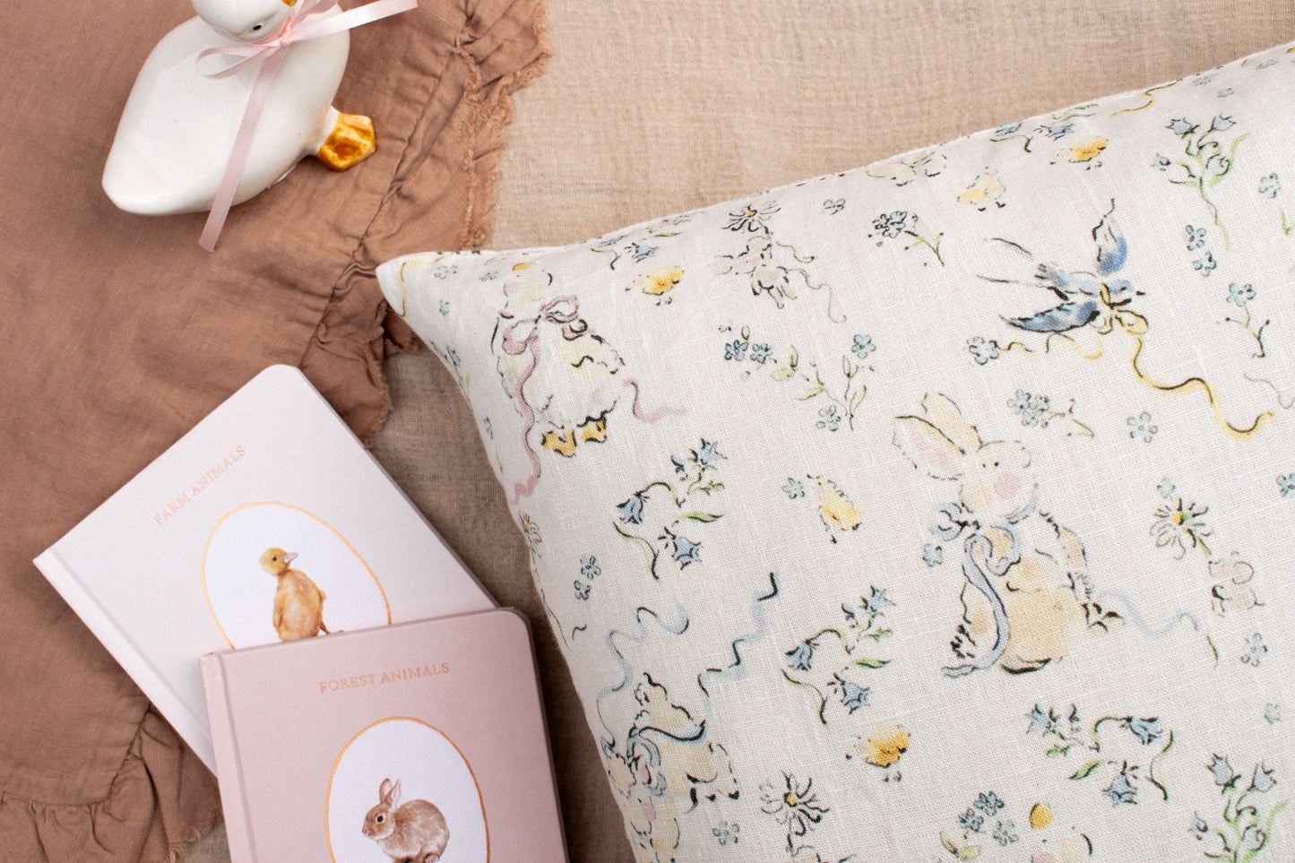 'Spring Celebration' Linen Cushion Cover pre-order