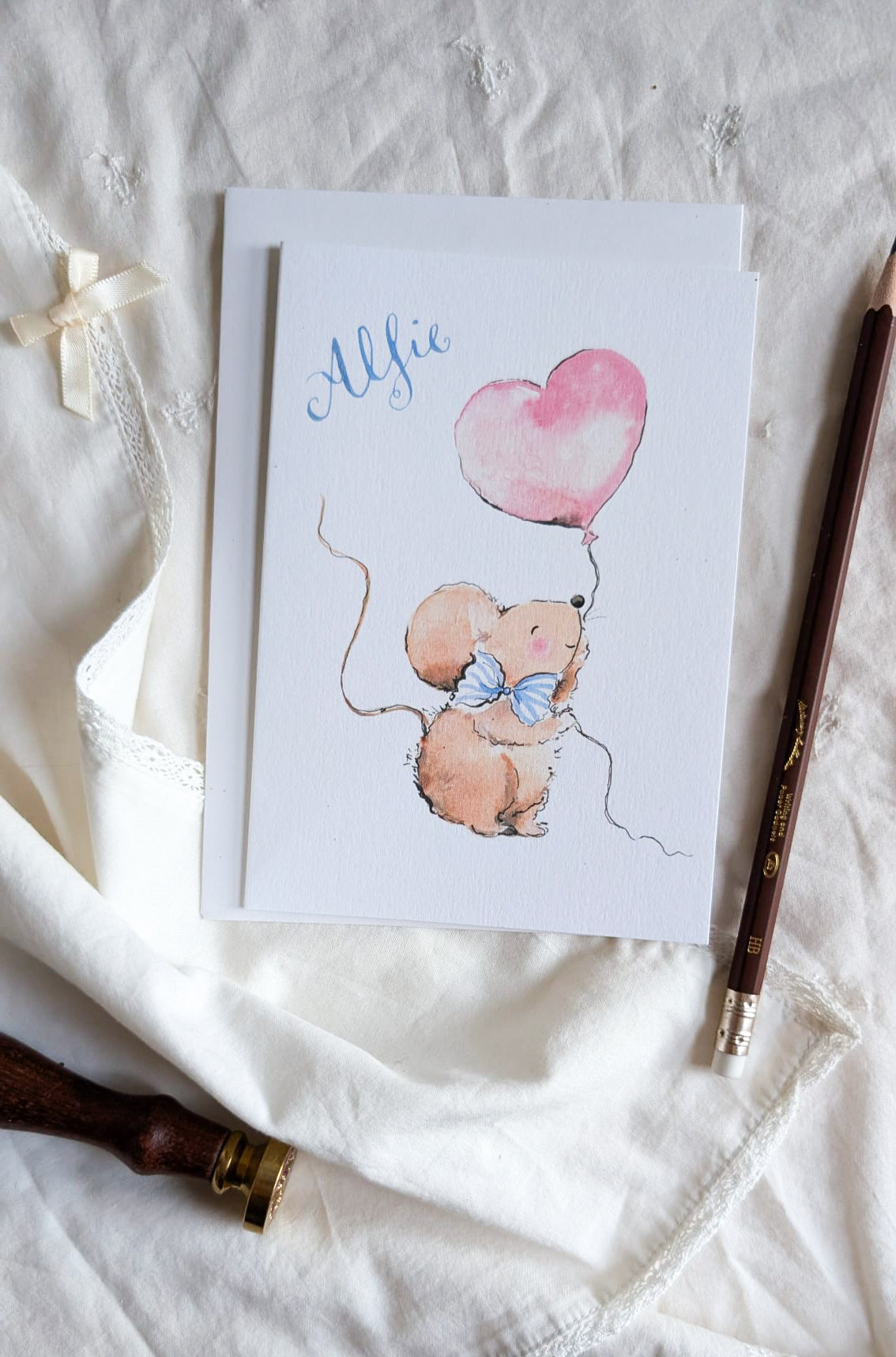 Love Mouse with Calligraphy