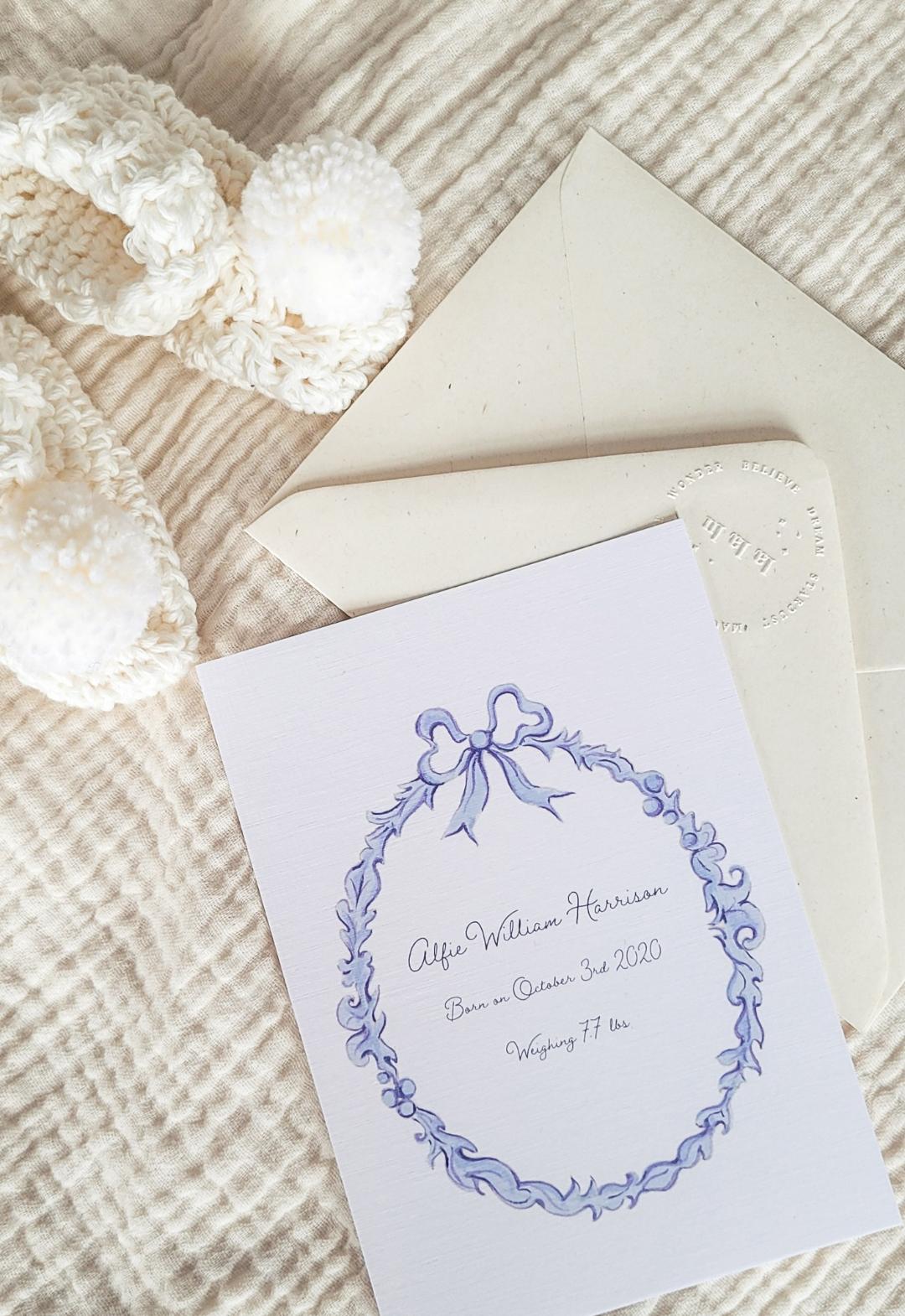 Blue Set of Announcement Cards