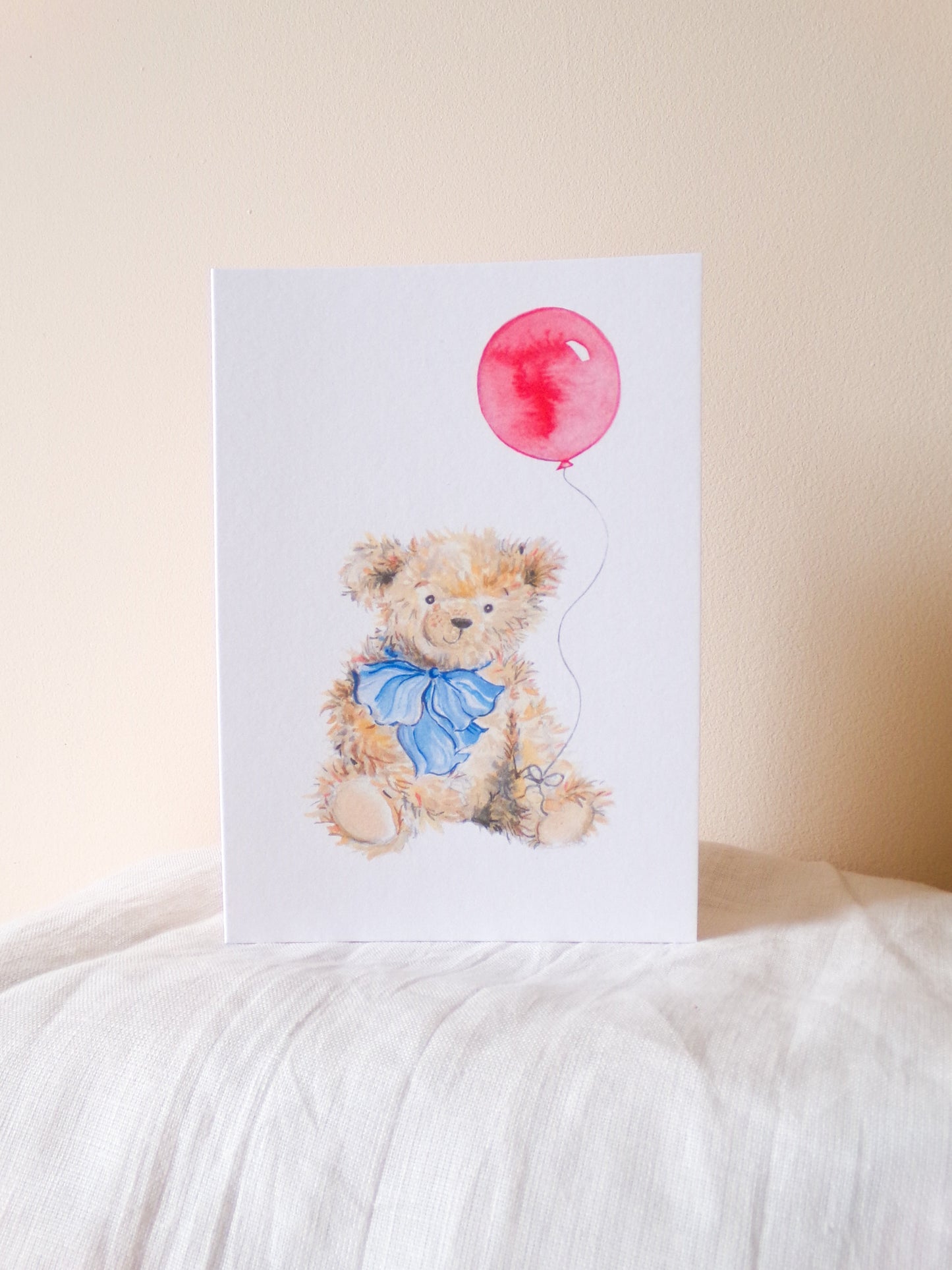 Teddy Bear Blue Greeting Card