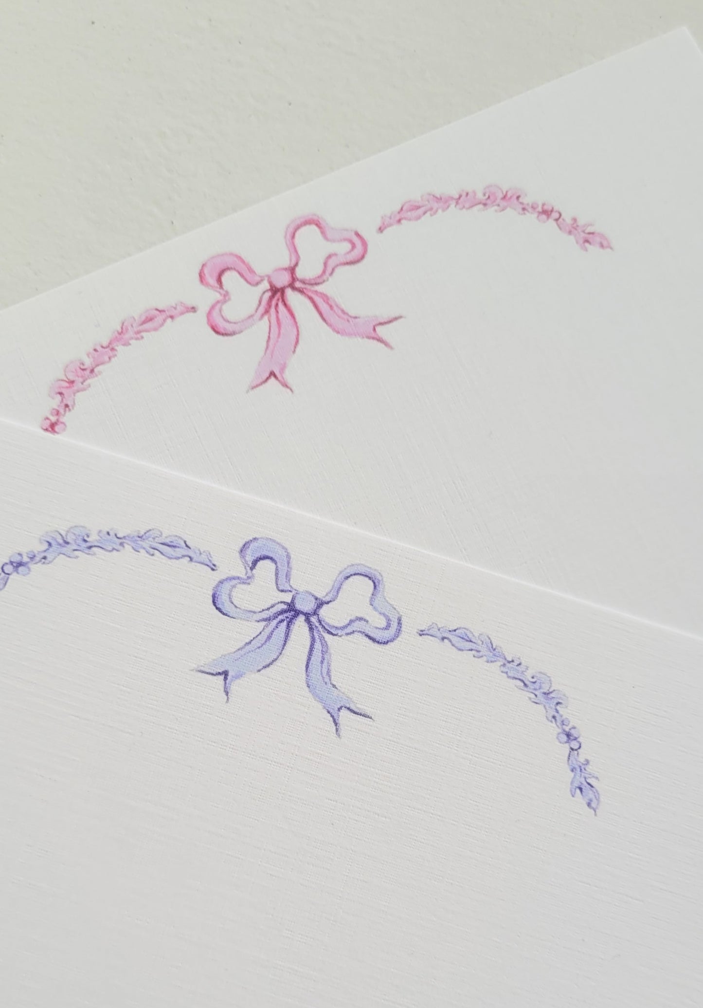 Pink French Ribbon Notelets