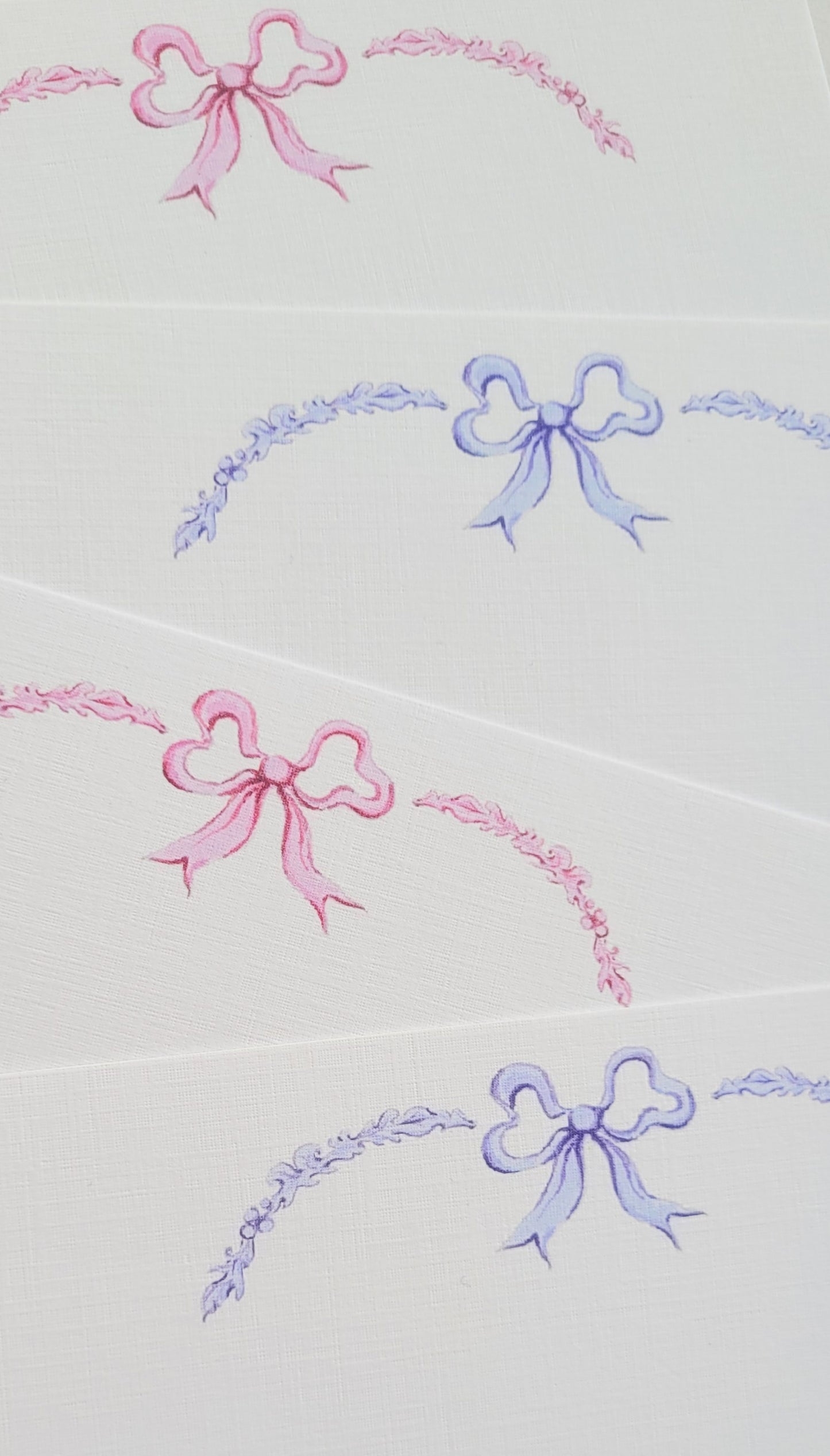 Pink French Ribbon Notelets