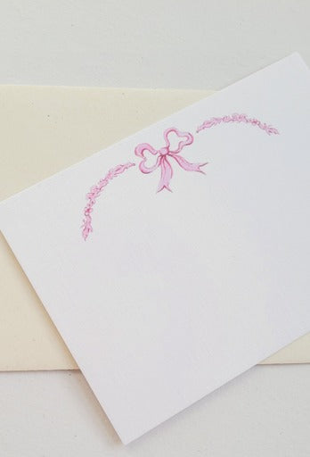 Pink French Ribbon Notelets