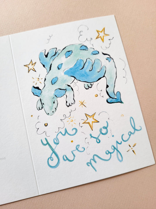Magical Dragon Card in Green