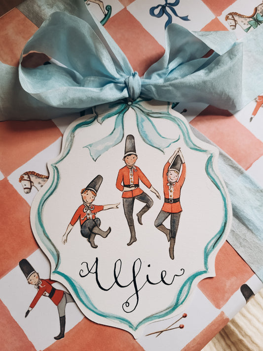 Luxury Large Gift Tag With Calligraphy- 3 Soldier's Dancing