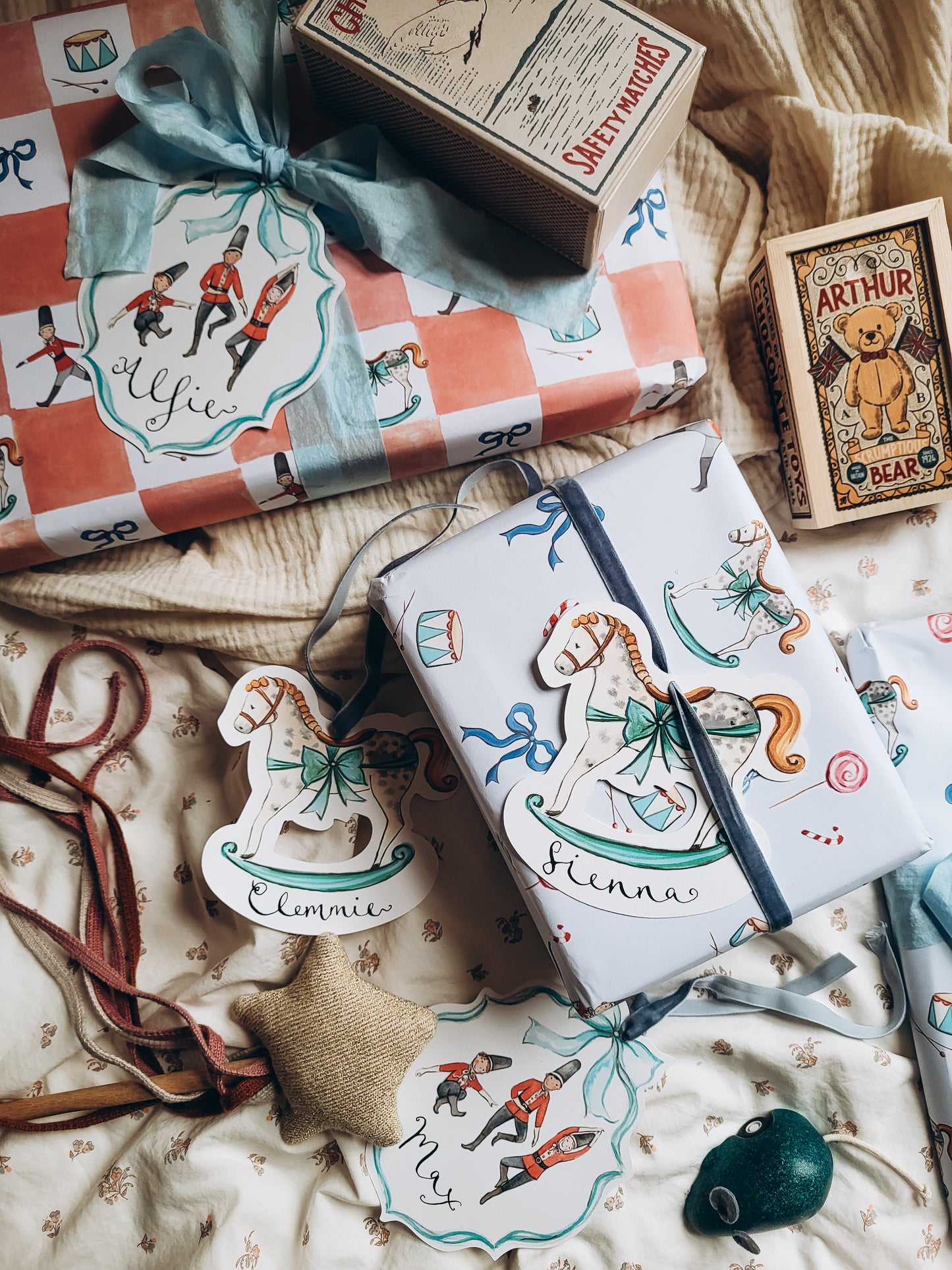 Luxury Large Gift Tag With Calligraphy- Rocking Horse