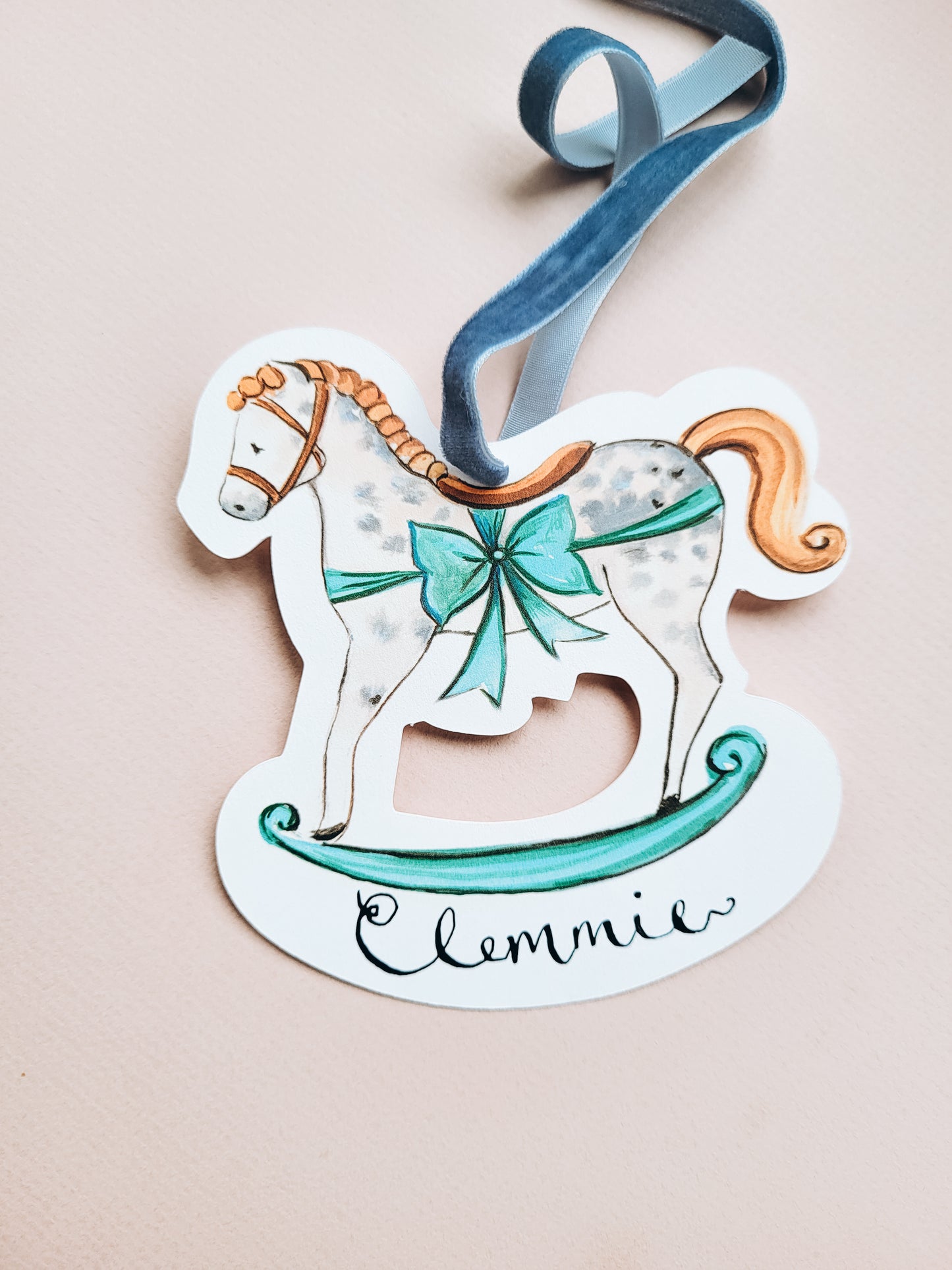Luxury Large Gift Tag With Calligraphy- Rocking Horse