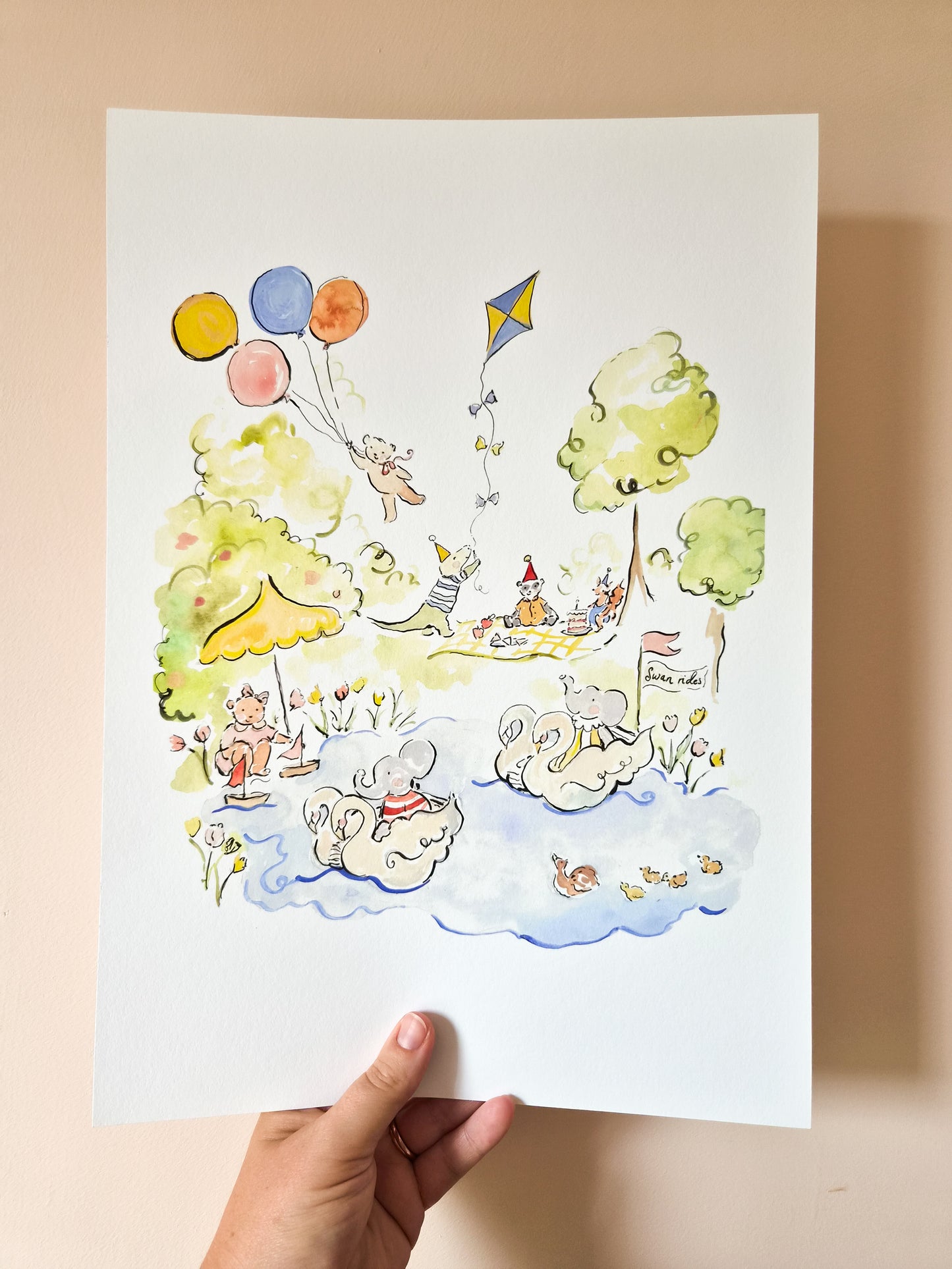 Swan Rides Giclee Print