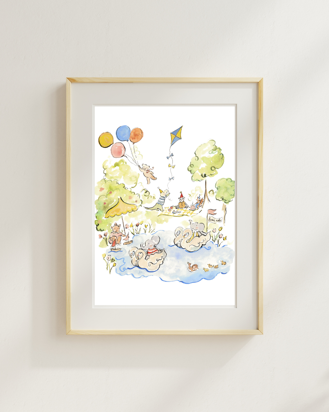 Swan Rides Giclee Print