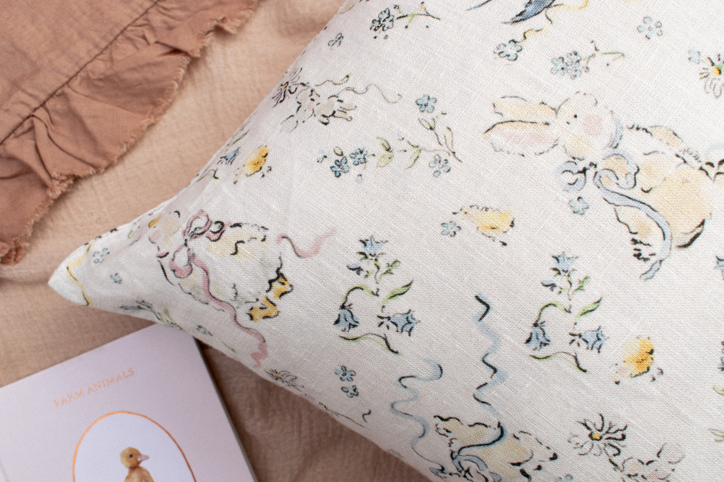 'Spring Celebration' Linen Cushion Cover pre-order