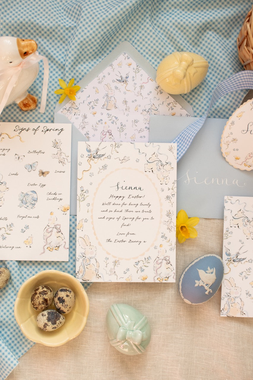 A note from the Easter Bunny, with calligraphy