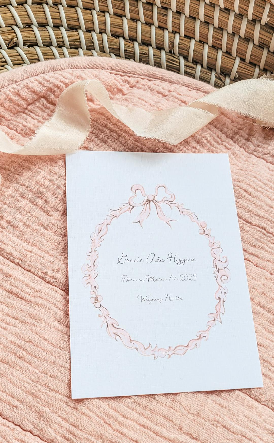 Pink Set of Announcement Cards