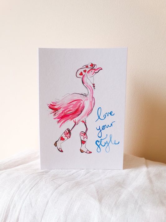 Amelie Flamingo Card