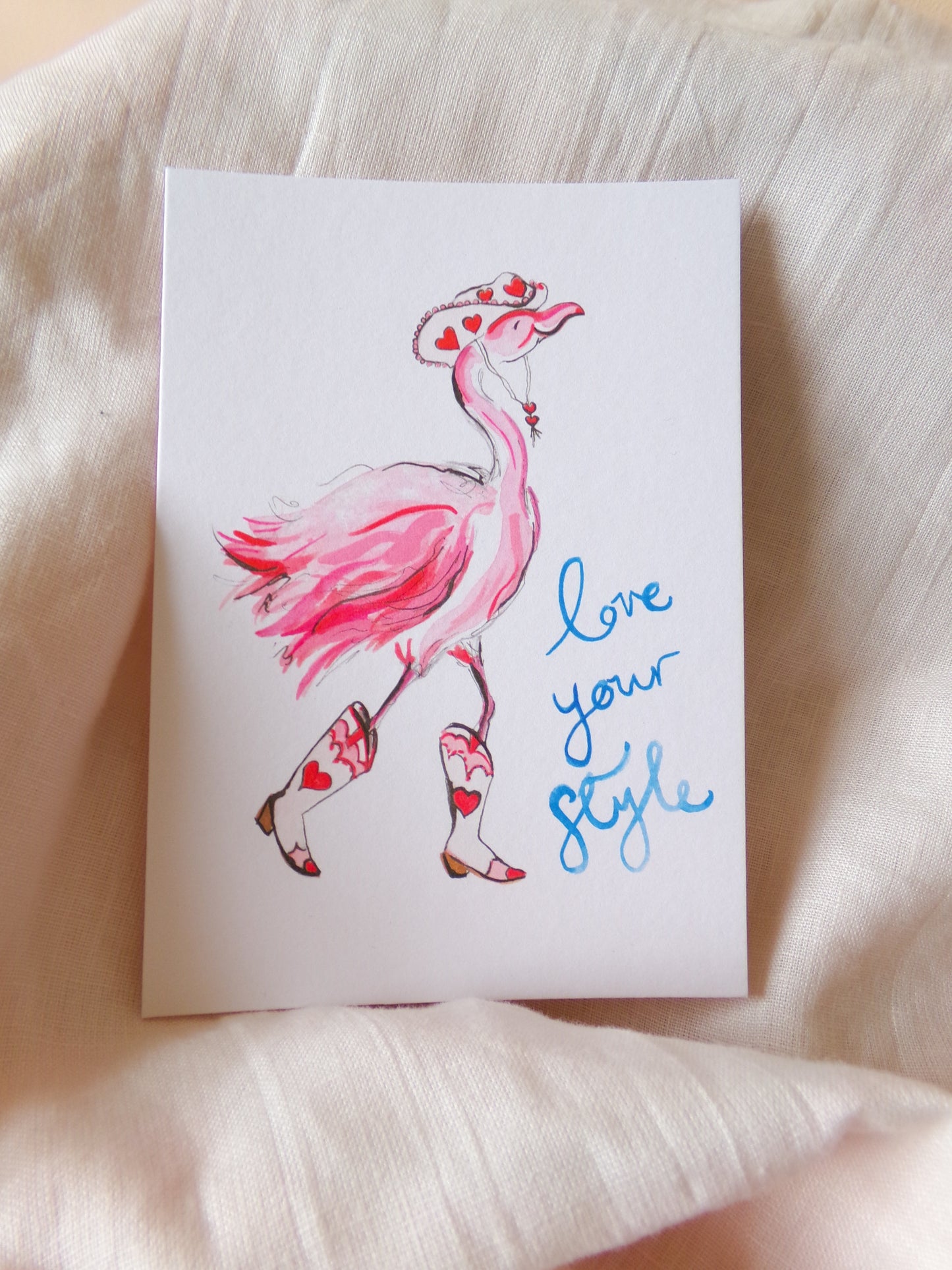 Amelie Flamingo Card
