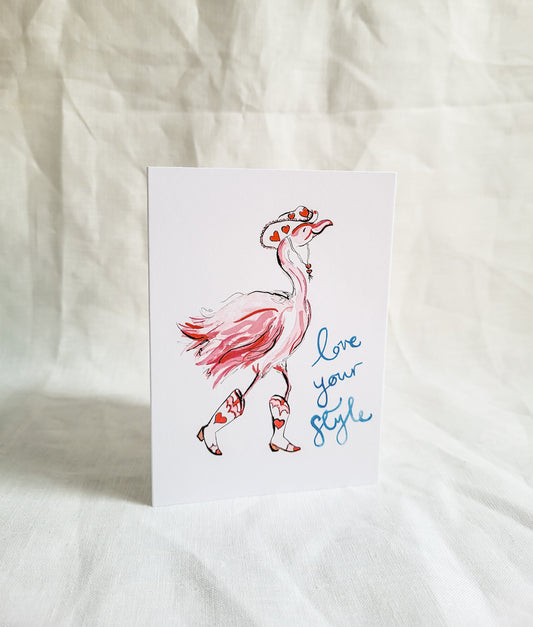 Amelie Flamingo Card