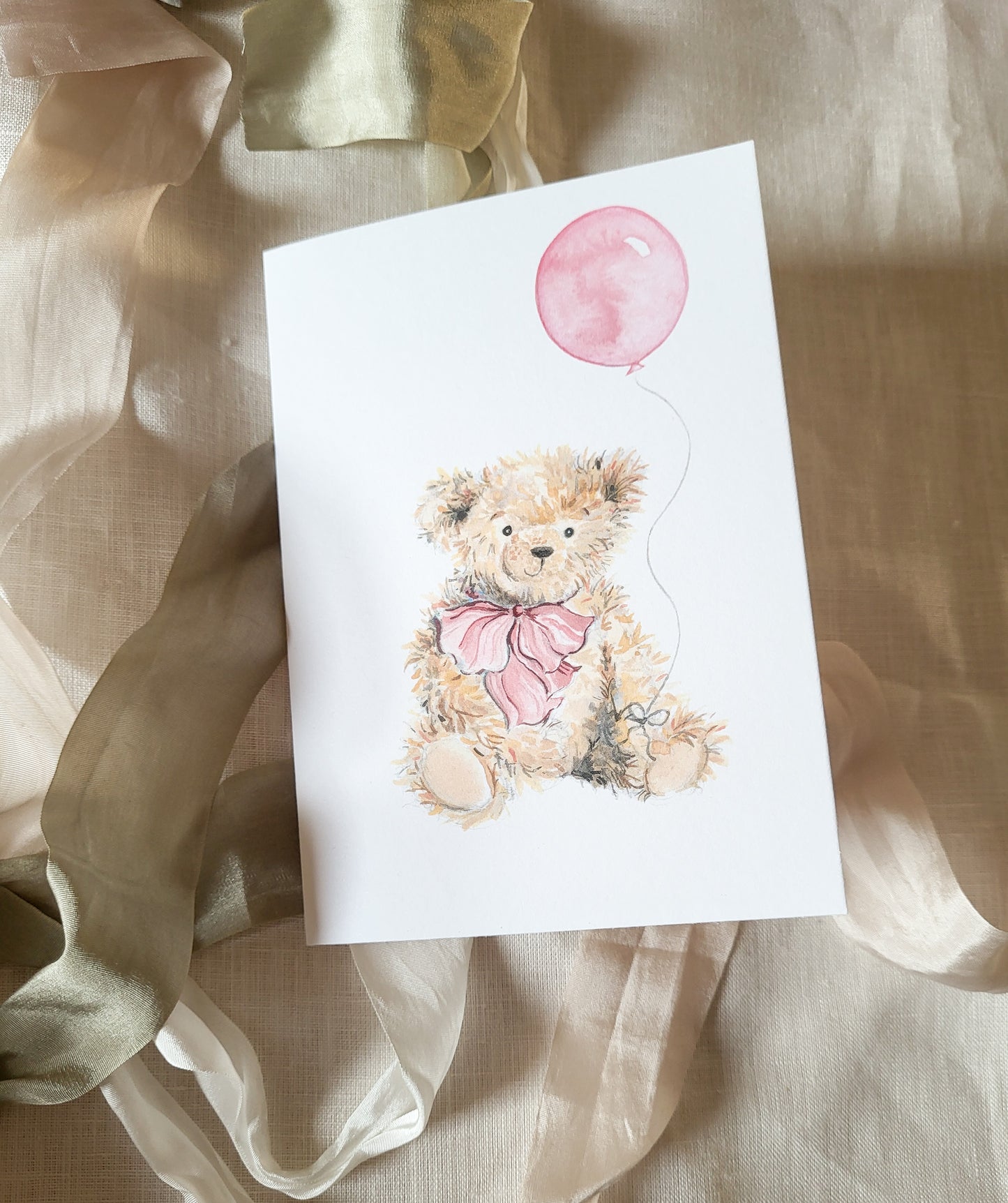 Teddy Bear Pink Greeting Card