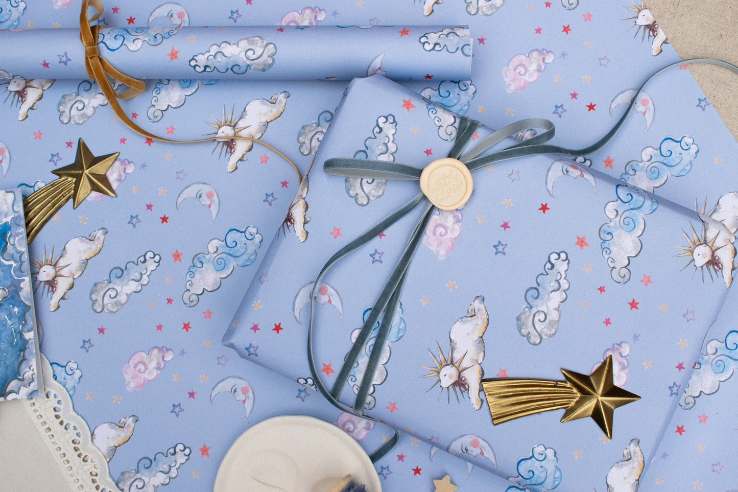 Polar bear 'Moonbeam' Wrap 3 Sheets